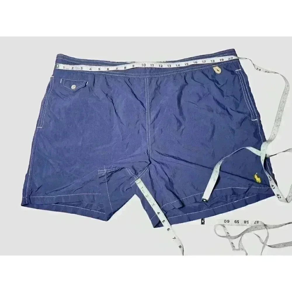 Vintage Polo Ralph Lauren Swim Trunks Mens XXL Navy Blue Bathing Suit Shorts - Picture 7 of 10